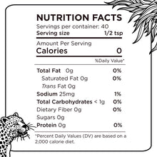 Load image into Gallery viewer, Nutritional info for Queen Majesty Ancho Habanero hot sauce powder