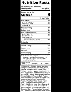 Nutrition facts label for Elixir sauce