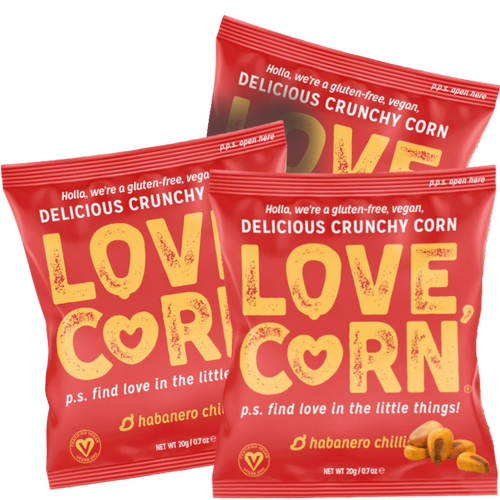 Three packets of corn snacks