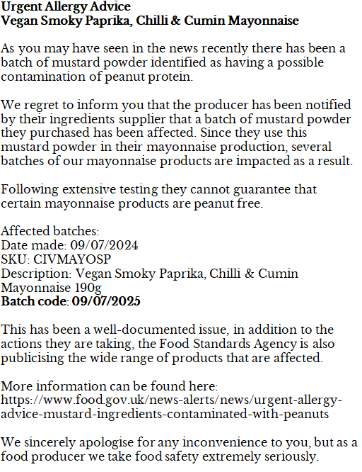 Smoky Paprika, Chilli & Cumin Plant Based Mayonnaise<br/>🌶🌶