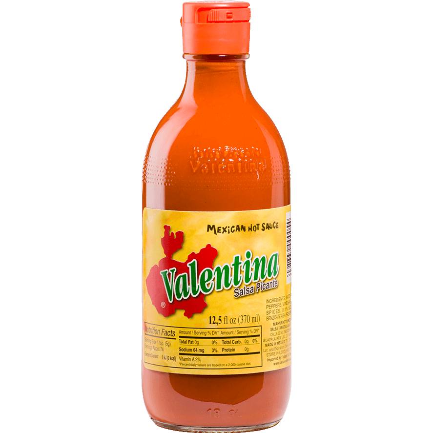 Bottle of Valentina Mexican hot sauce