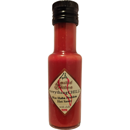 Wee Haba Problem hot sauce bottle