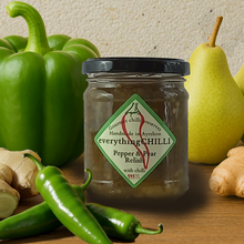 Load image into Gallery viewer, A jar of Pepper &amp; Pear looking lush (althogh I do say so myself) beside fresh ingredients
